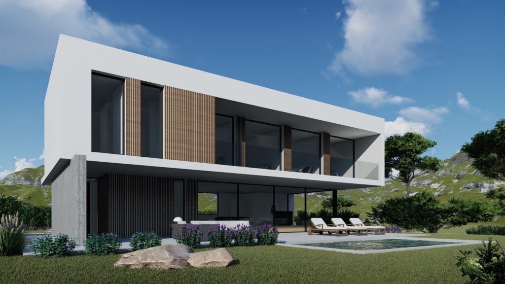 Taula d'arquitectura - Planols vivenda render