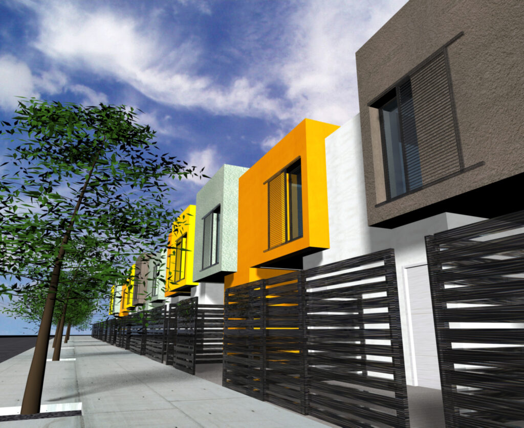 Taula d'arquitectura - Planols vivenda render