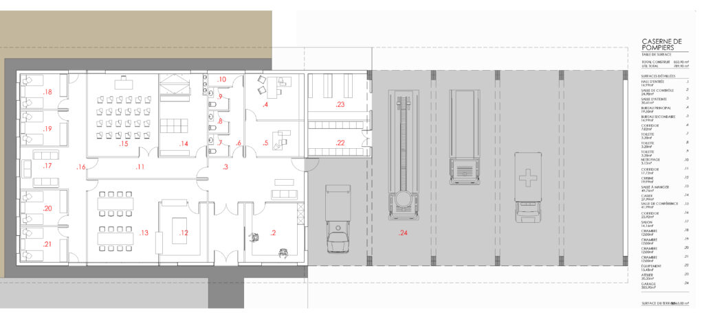 Taula d'arquitectura - Planols vivenda render