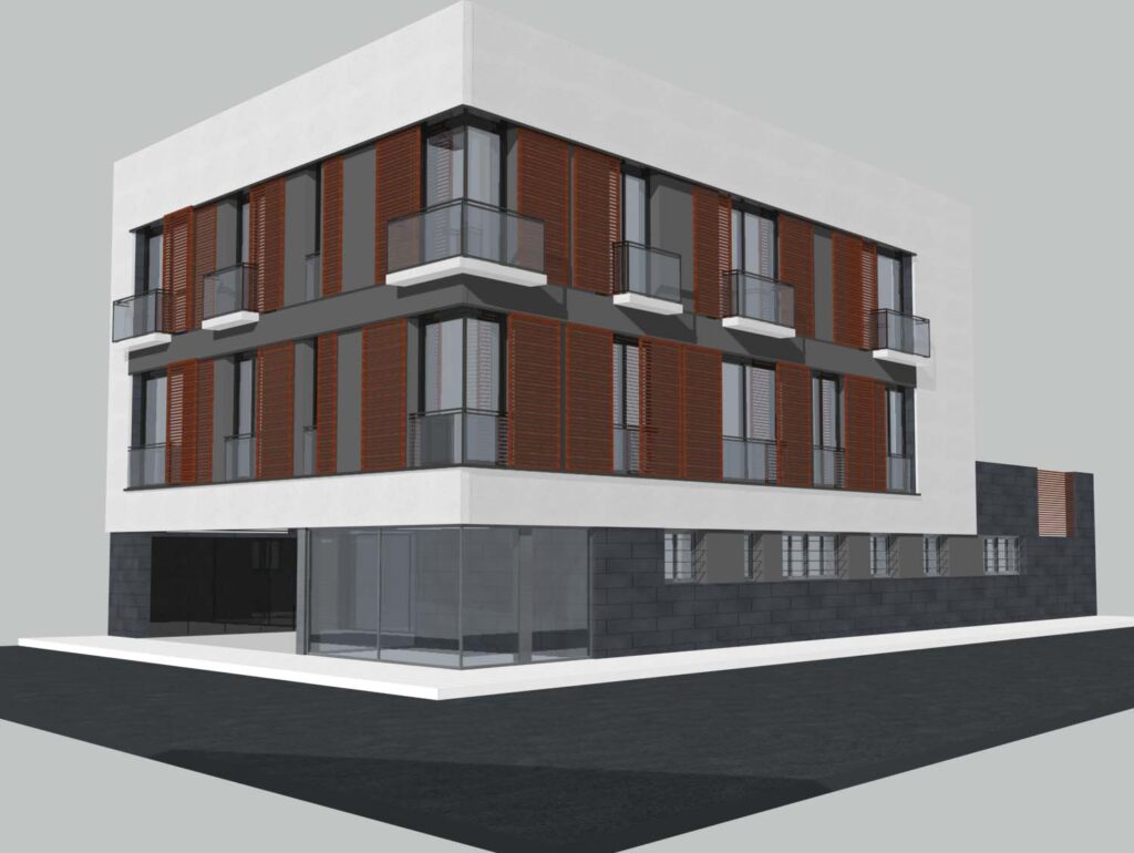 Taula d'arquitectura - Planols vivenda render