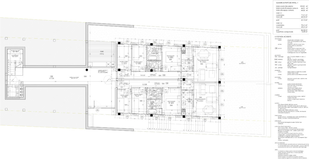 Taula d'arquitectura - Planols vivenda