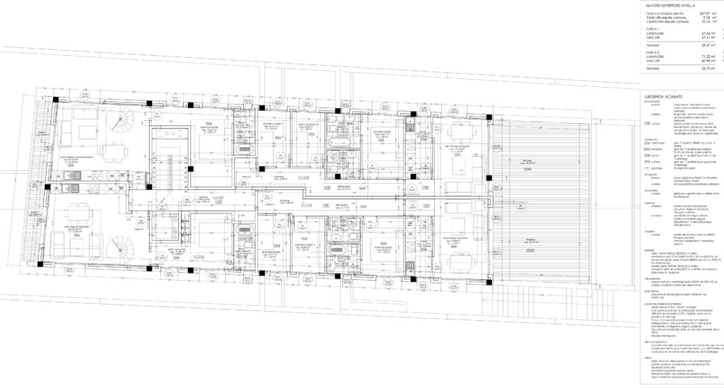 Taula d'arquitectura - Planols vivenda