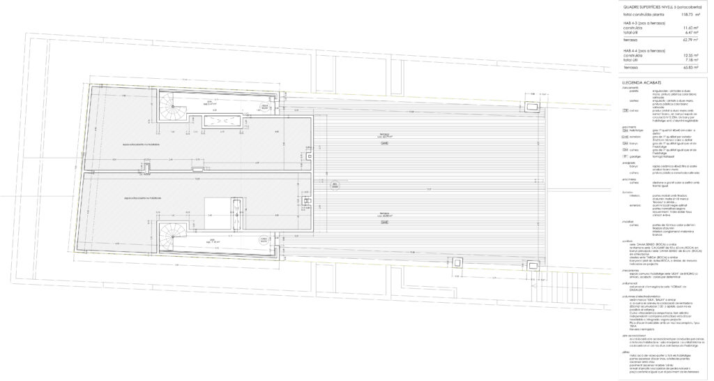Taula d'arquitectura - Planols vivenda