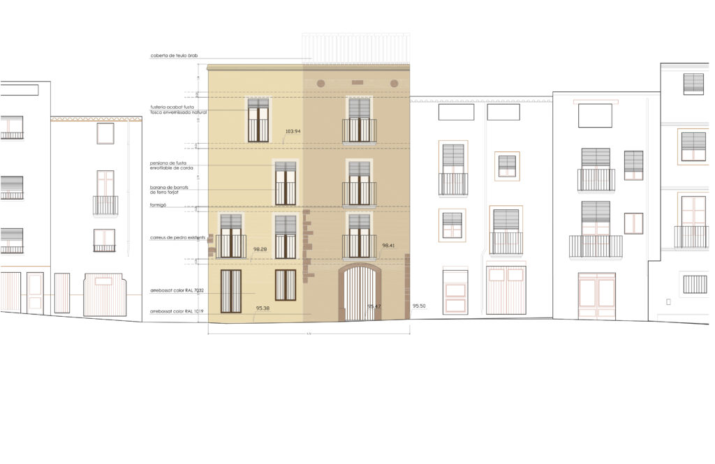 Taula d'arquitectura - Proyecto plano fachada