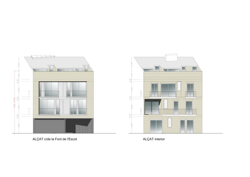 Taula d'arquitectura - Planols vivenda render