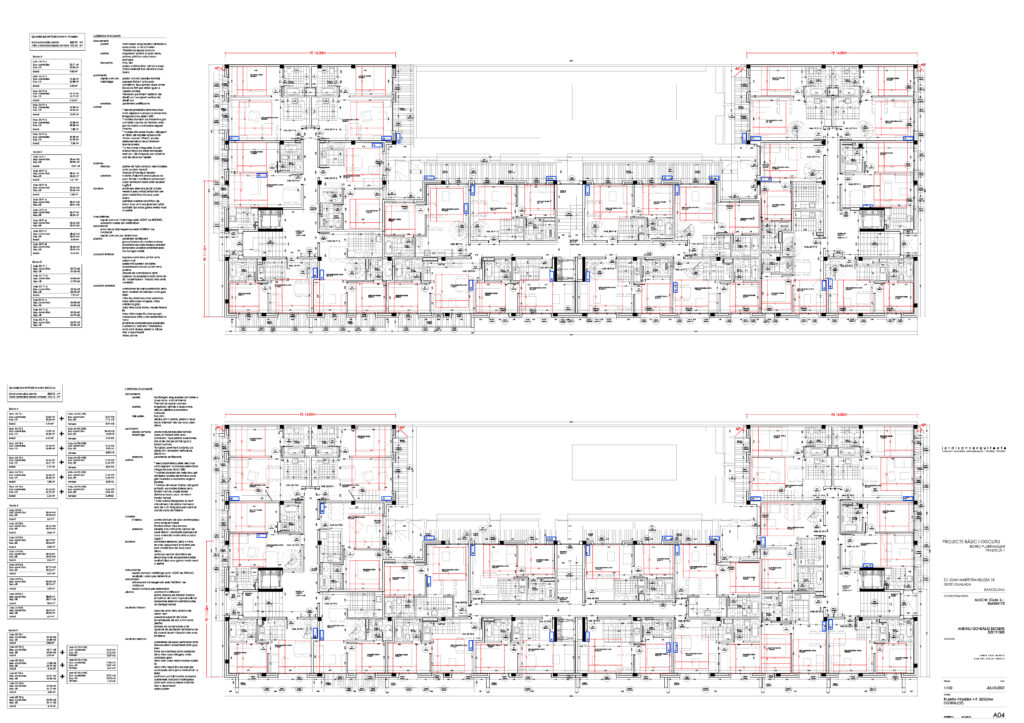 Taula d'arquitectura - Planols vivenda