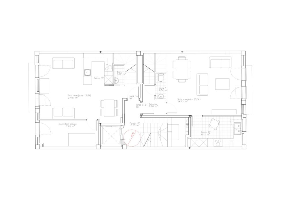 Taula d'arquitectura - Planols vivenda