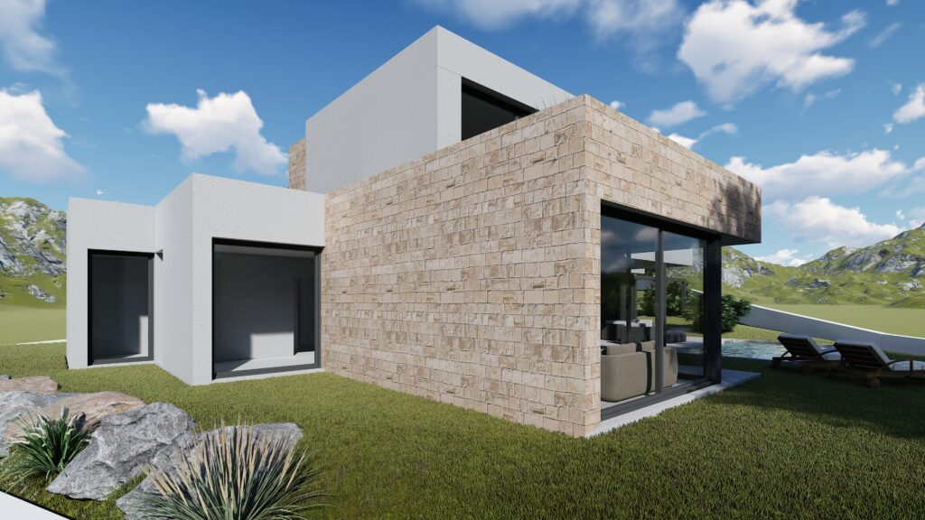 Taula d'arquitectura - Planols vivenda render