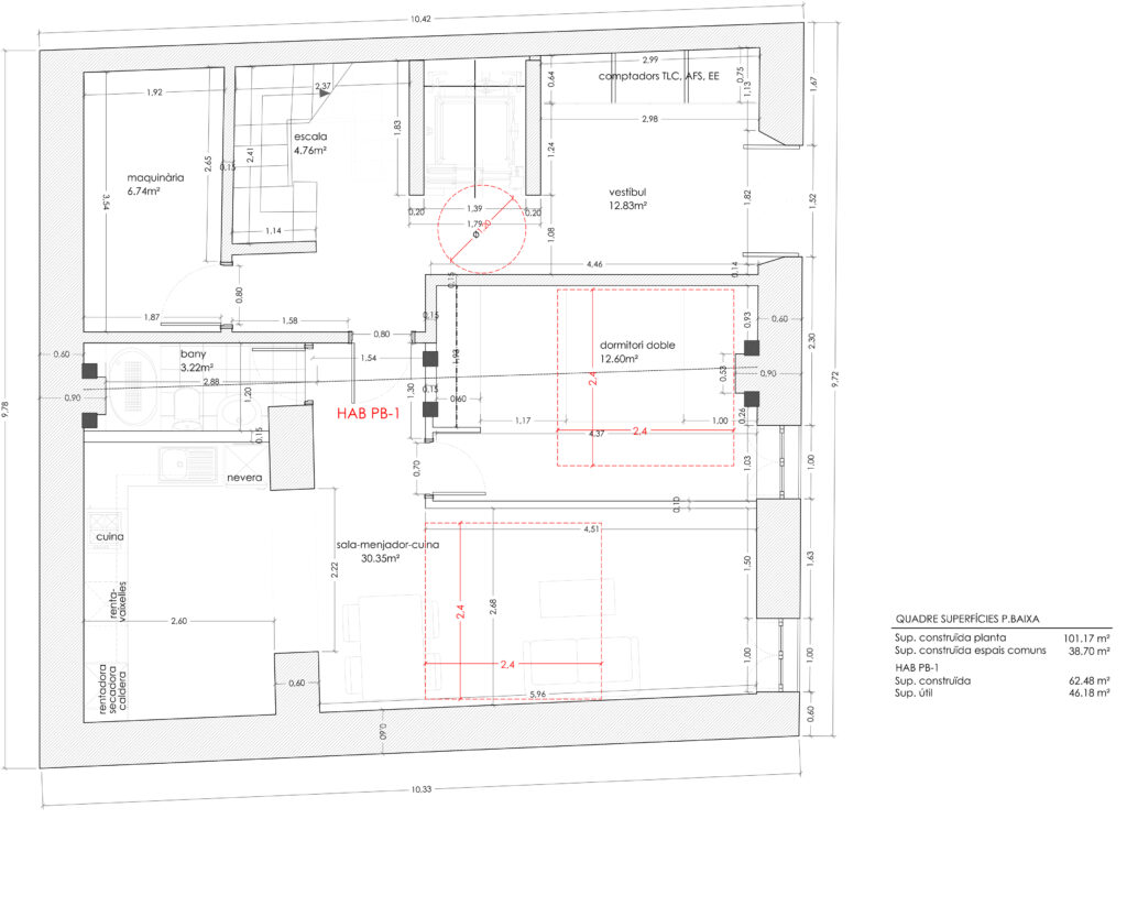Taula d'arquitectura - Proyecto plano fachada