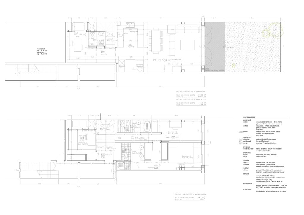 Taula d'arquitectura - Planols vivenda