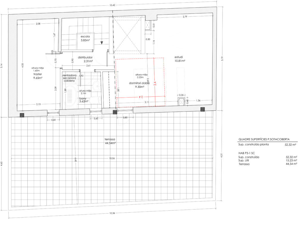 Taula d'arquitectura - Proyecto plano fachada