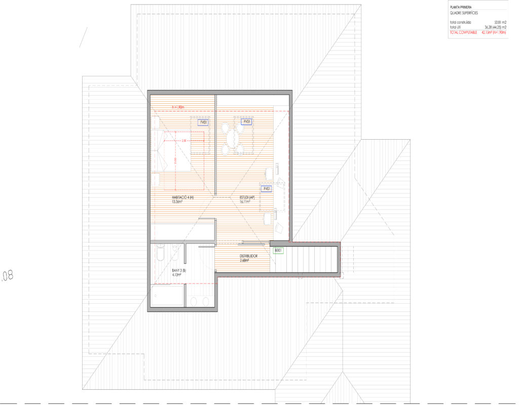 Taula d'arquitectura - Proyecto plano fachada