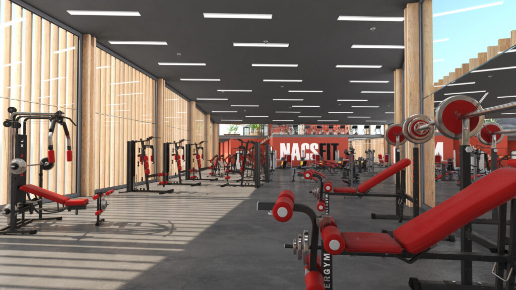 Taula d'arquitectura - Projecte gimnas render