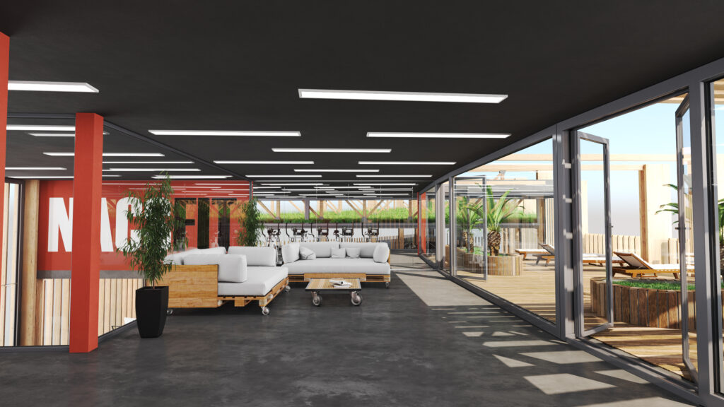 Taula d'arquitectura - Projecte gimnas render