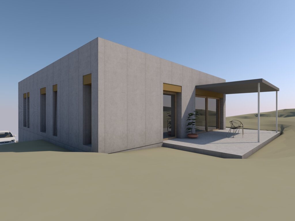 Taula d'arquitectura - Planols vivenda render