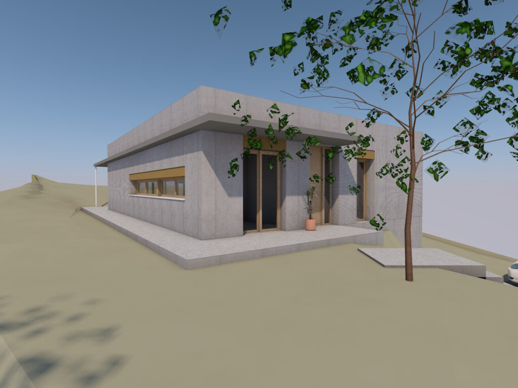 Taula d'arquitectura - Planols vivenda render