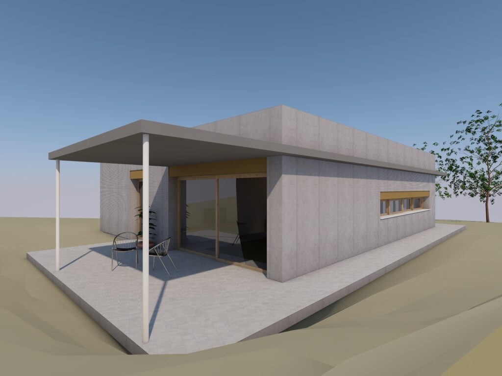 Taula d'arquitectura - Planols vivenda render