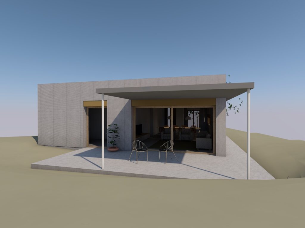 Taula d'arquitectura - Planols vivenda render