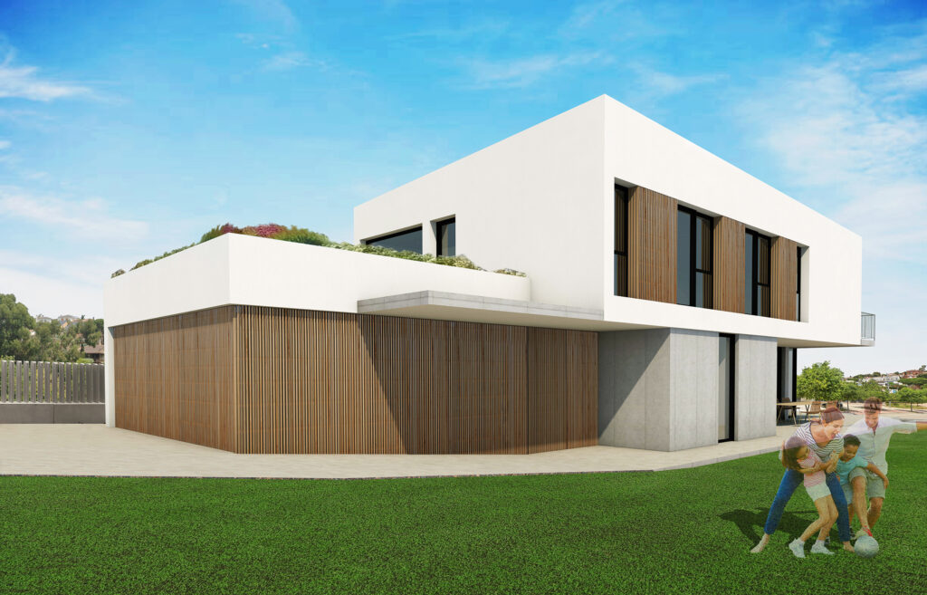 Taula d'arquitectura - Planols vivenda render