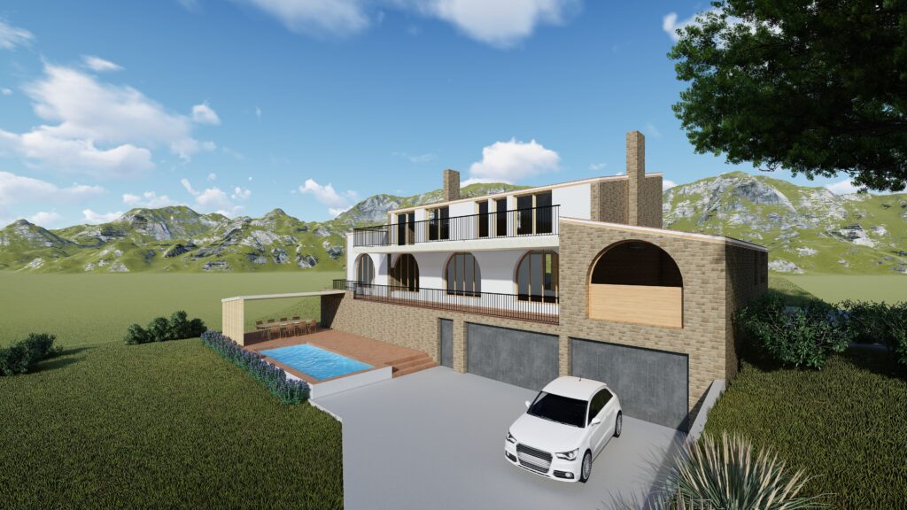 Taula d'arquitectura - Planols vivenda render