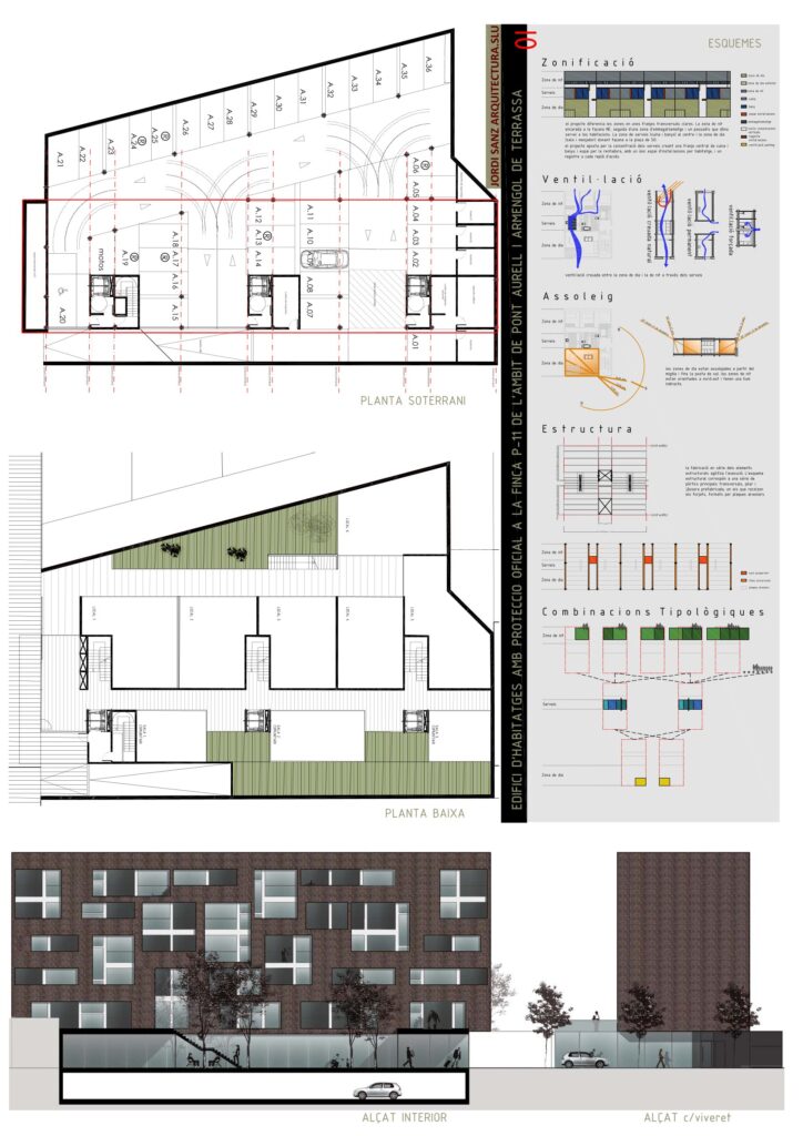 Taula d'arquitectura - Planols vivenda render