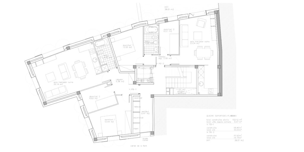 Taula d'arquitectura - Planols vivenda