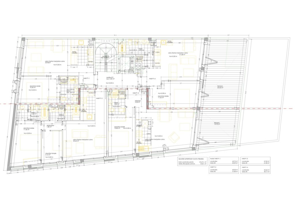 Taula d'arquitectura - Planols vivenda