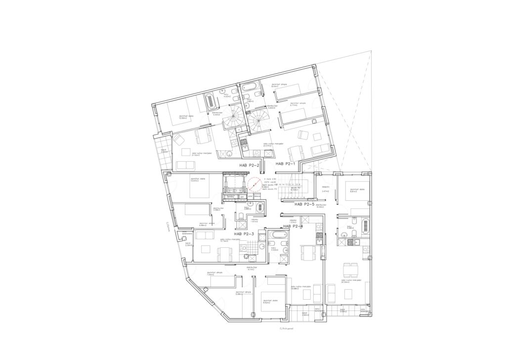 Taula d'arquitectura - Planols vivenda