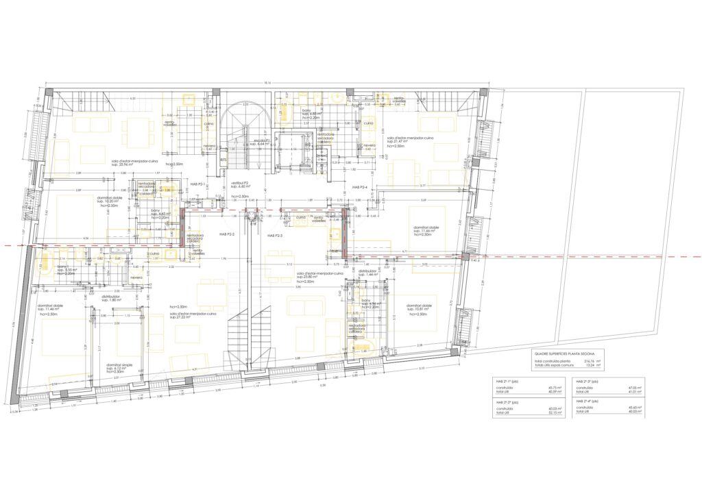 Taula d'arquitectura - Planols vivenda