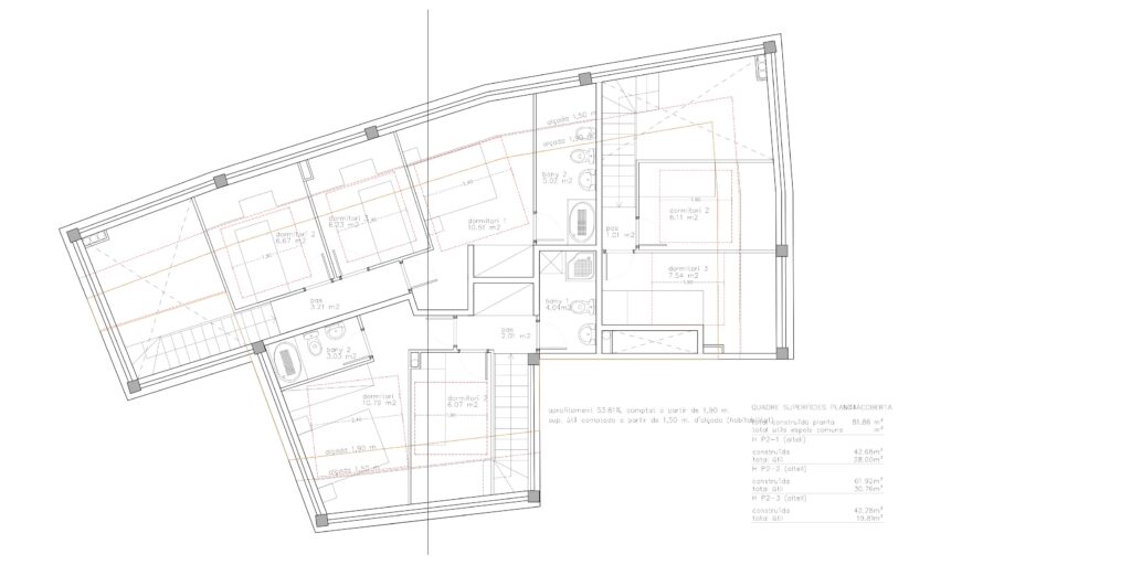 Taula d'arquitectura - Planols vivenda