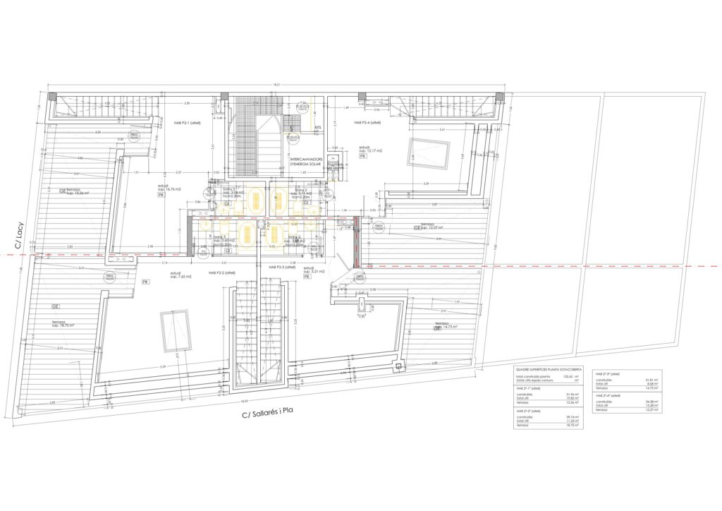 Taula d'arquitectura - Planols vivenda