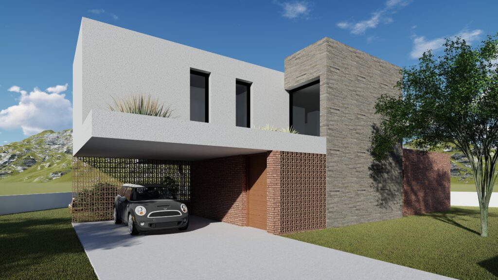Taula d'arquitectura - Planols vivenda render