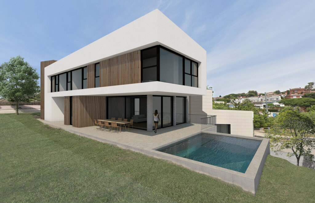 Taula d'arquitectura - Planols vivenda render