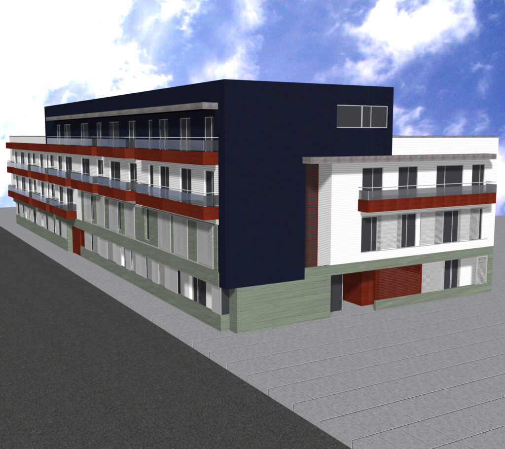 Taula d'arquitectura - Planols vivenda render