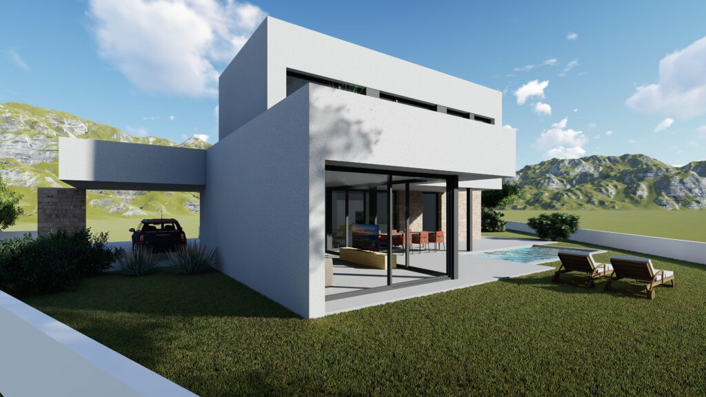 Taula d'arquitectura - Planols vivenda render
